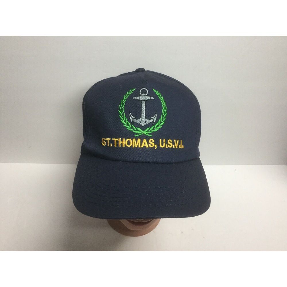 St Thomas Virgin Islands  Hat U.S.V.I. Snapback Nautical Navy Blue Travel‎ Cap